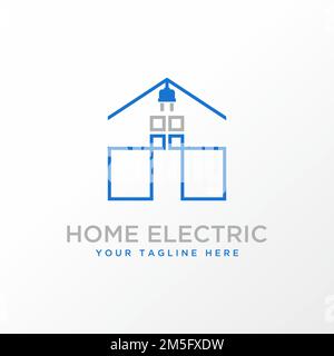 simple et unique maison et composant électrique ou éclairage graphique icône logo design abstrait concept vecteur stock. lié à la technologie ou à la propriété Illustration de Vecteur