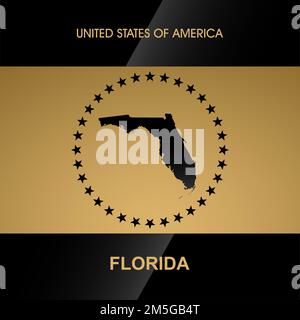 Florida map vector background Illustration de Vecteur