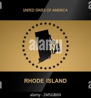 Rhode Island map vector background Illustration de Vecteur