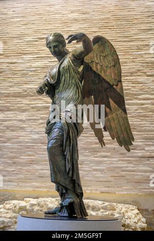 Statue de bronze Vittoria alata, Brescia, province de Brescia, Italie Banque D'Images