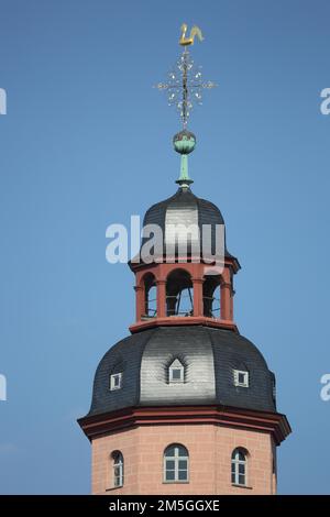 Spire de la tour de l'église de Saint Eglise de Catherine, Hauptwache, centre-ville, main, Francfort, Hesse, Allemagne Banque D'Images