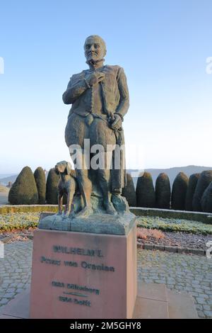 Monument à William I 1533-1584, Prince, Comte of Orange et Nassau, The Silent One, Statue, personnalité, Nassau, Schlossberg, Dillenburg, Hesse Banque D'Images