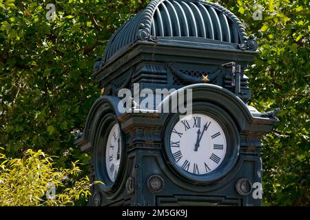 Horloge Kroepcke, détail, point de repère, lieu de rencontre traditionnel, capitale de l'Etat, Hanovre, Basse-Saxe, Allemagne Banque D'Images