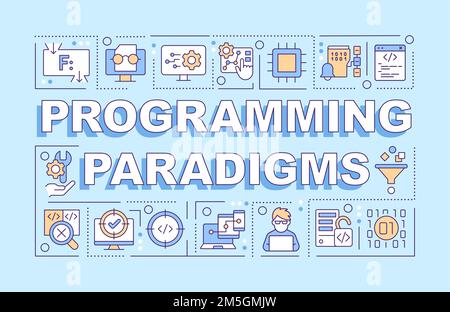 La programmation des paradigmes de mots concepts bannière bleue Illustration de Vecteur