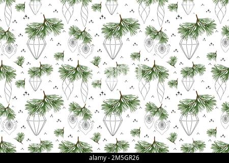 Motif fleuri sans coutures. Fleurs fond de Noël pour textile, papier peint et papier d'emballage. Illustration de dessin à main aquarelle. Banque D'Images