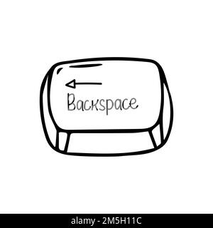 Bouton du clavier, illustration vectorielle de la fonction Retour arrière Illustration de Vecteur