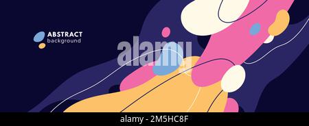 Arrière-plan de formes abstraites organiques modernes. Compositions d'onde blob dynamique, forme irrégulière, ligne de mouvement. Modèle pour la conception, la bannière et les affiches. Illustration de Vecteur