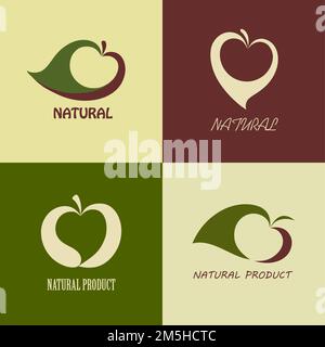 Ensemble de plan vectoriel d'icône de produit naturel Illustration de Vecteur