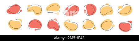 Jeu de taches créatives abstraites. Courbes, motif ondulé organique. Illustration vectorielle plate Illustration de Vecteur