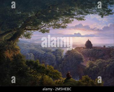 Karl Friedrich Schinkel (1781-1841) / copie d'un artiste inconnu, Paysage avec Pilgrim (après 1813). Landschaft mit Pilger. Alte Nationalgalerie, Ber Banque D'Images