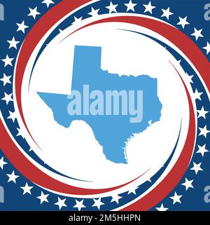 L'étiquette avec la carte du Texas, vector Illustration de Vecteur