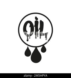 Illustrateur de vecteur d'huile avec texte Illustration de Vecteur