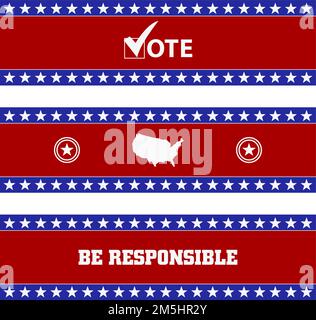 Conception de jeu vectoriel de bannières votantes Illustration de Vecteur