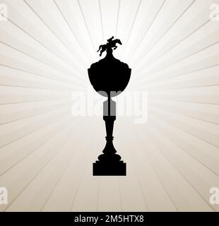 Trophées et silhouettes de sport Illustration de Vecteur