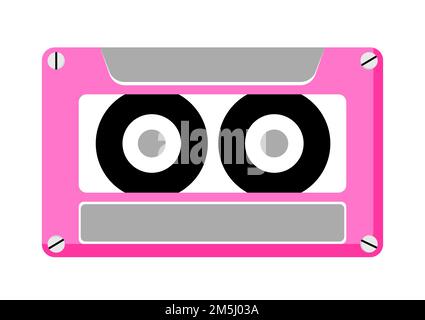 Cassette dans le style du 90s. Cassette audio pour magnétophone. Illustration vectorielle isolée sur fond blanc Illustration de Vecteur