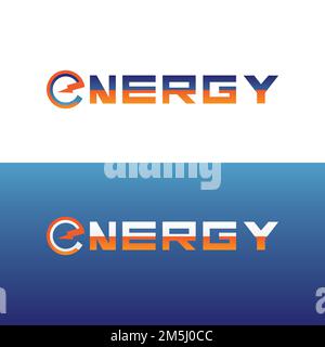 Texte énergie police dynamique logo avec éclair - moderne logo énergie Illustration de Vecteur