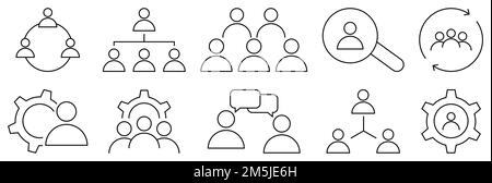 Icônes de coopération commerciale. Collection d'icônes de travail d'équipe. Illustration vectorielle Illustration de Vecteur