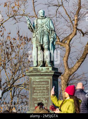 Statue en bronze du Prince Marshall de champ Frederick Duke of York et Albany, esplanade du château, Édimbourg, Écosse, Royaume-Uni Banque D'Images