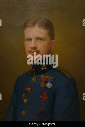 Ferdinand Maria de Bavière (1884-1958). Espagnol Infante. Portrait portant l'uniforme du major du régiment de chasseurs de Cavalry de Lusitania. Huile sur toile par Manuel del Palacio y Freire-Duarte (1872-1920), 1911. Musée de l'armée. Tolède, Espagne. Banque D'Images