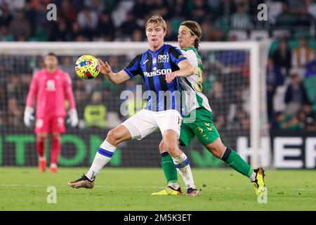 Séville, Espagne. 23rd, décembre 2022. Rasmus Hojlund (17) d'Atalanta vu pendant le football amical entre Real Betis et Atalanta à l'Estadio Benito Villamarin à Séville. (Crédit photo: Gonzales photo - Jesus Ruiz Medina). Banque D'Images