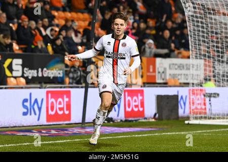 Lors du match de championnat Sky Bet Blackpool vs Sheffield United à Bloomfield Road, Blackpool, Royaume-Uni, 29th décembre 2022 (photo de Craig Thomas/News Images) Banque D'Images