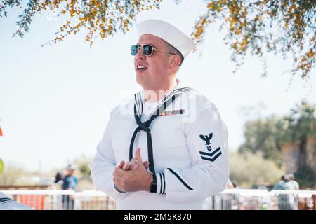 PHOENIX ARIZONA (21 MARS 2022) Navy Band Southwest (NBSW) Brass Quintet donne un concert au zoo de Phoenix. Banque D'Images