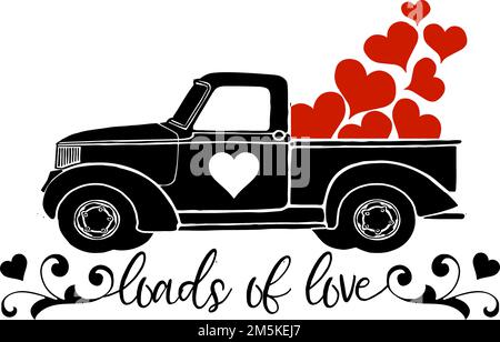 camion de jour de saint-valentin Illustration de Vecteur