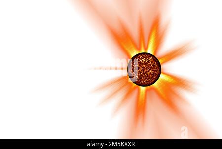 Rendu numérique du soleil sur fond blanc Banque D'Images