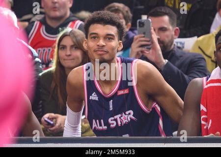 Victor Wembanyama lors du All Star Game 2022 à l'Accor Arena, à Paris, France sur 29 décembre 2022. Photo de Laurent Zabulon/ABACAPRESS.COM Banque D'Images