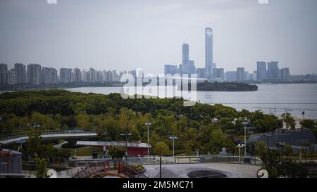 Le paysage urbain et la baie de Suzhou Center (Jiangsu, Chine) Banque D'Images