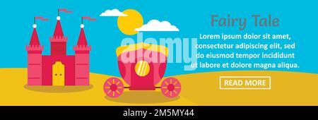 Concept horizontal de bannière de conte de fées.Illustration plate de la bannière de conte de fées vecteur horizontal concept pour la conception de Web Illustration de Vecteur
