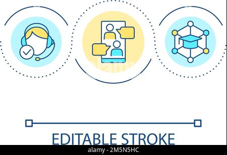 Icône de concept de boucle d'amélioration du service de conseil aux clients Illustration de Vecteur