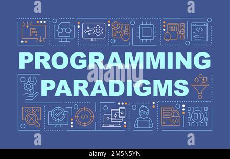 La programmation approche les concepts de mot bannière bleu foncé Illustration de Vecteur