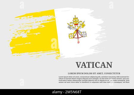 Pinceau et poster texte drapeau du Vatican, vecteur Illustration de Vecteur