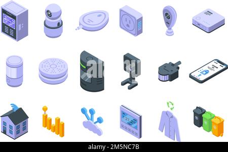 Icônes de consommation intelligentes définies. Ensemble isométrique d'icônes de vecteur de consommation intelligent pour la conception de sites Web isolée sur fond blanc Illustration de Vecteur