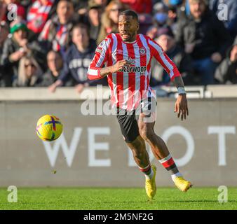 26 décembre 2022 - Brentford v Tottenham Hotspur - Premier League - Gtech Community Stadium Ivan Toney de Brentford lors du match de la Premier League au Gtech Community Stadium. Image : Mark pain / Alamy Live News Banque D'Images