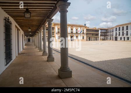 Plaza Mayor. Tembleque, province de Tolède, Castille La Manche, Espagne. Banque D'Images