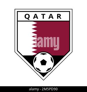 Illustration du badge de l'équipe de Qatar Angled pour le tournoi de football Banque D'Images