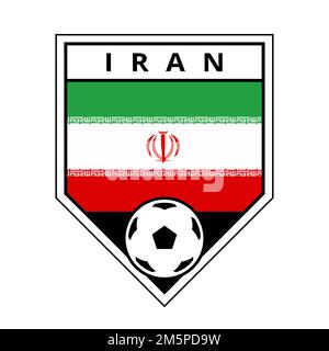 Illustration du badge de l'équipe d'Iran Angled pour le tournoi de football Banque D'Images