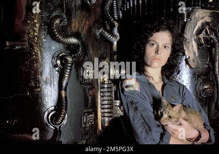 Alien Sigourney Weaver & Cat Banque D'Images