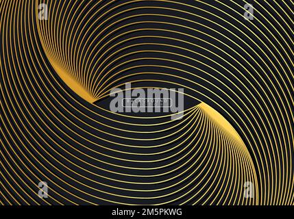 Arrière-plan de luxe abstrait noir et or lignes. Illustration de Vecteur