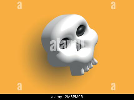 3d crânes mignons isolés sur fond violet. Éléments adaptés pour Dia de los Muertos ou Halloween Illustration de Vecteur