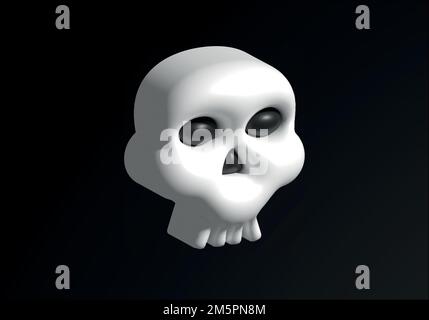 3d crânes mignons isolés sur fond violet. Éléments adaptés pour Dia de los Muertos ou Halloween Illustration de Vecteur