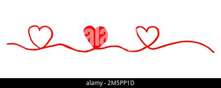 Coeur Saint-Valentin oscillant peint à la main avec un pinceau et de l'encre Illustration de Vecteur