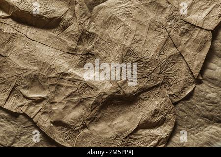 gros plan sur une texture de papier brun vintage froissé haute résolution Banque D'Images
