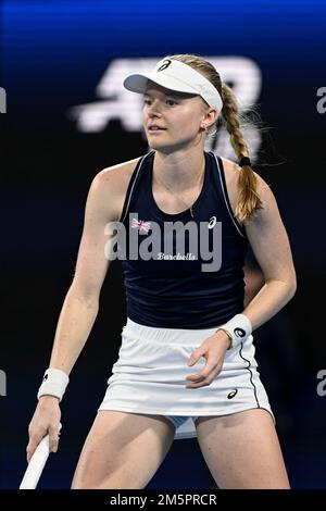 30th décembre 2022 ; Ken Rosewall Arena, Sydney, Nouvelle-Galles du Sud, Australie : United Cup tennis, jour 2, Australie contre Grande-Bretagne ; Harriet Dart de Grande-Bretagne pendant contre Maddison Inglis d'Australie Banque D'Images