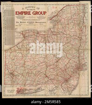 Une enquête sur le groupe empire : avec une table de distance complète, un index officineux des villes et des bureaux de poste, avec des populations et beaucoup de données statistiques. Encart : long Island et New York. Inclut le tableau des distances par rail. Texte et index avec chiffres de population sur le verso... New York, Pennsylvanie et New Jersey. New York, Pennsylvanie, et New Jersey, Pennsylvania Middle Atlantic, région du New Jersey Banque D'Images