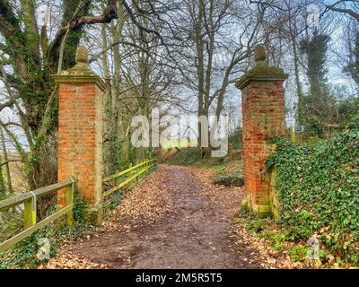 Sentier public à Otterton dans Devon Banque D'Images