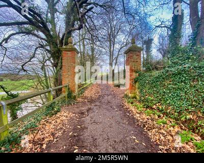 Sentier public à Otterton dans Devon Banque D'Images