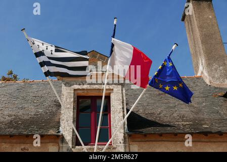 Ile d'Arz, hôtel de ville au bourg, Golfe du Morbihan, Morbihan, Bretagne, Bretagne, France, Europe Banque D'Images